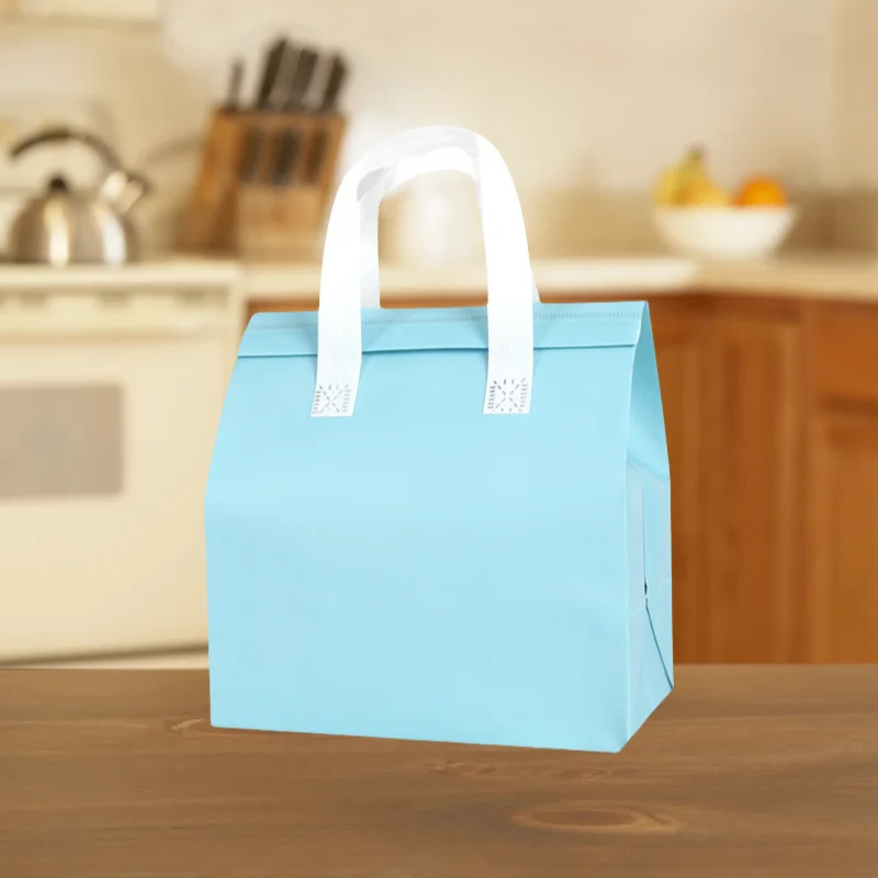 10/25pcs Non-Woven Takeaway Bags, Custom Logo Lunch Bags, Reusable Food Packaging Tote Bags, Insulated Thermal Bags to Keep Food Hot or Cold, Ideal for Takeout, Delivery, and Catering - 图片 13