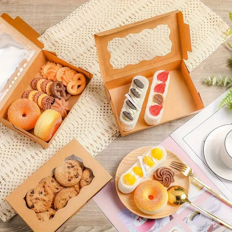 16/32Pcs Cake Carriers Square Boxes with Lids, White Dessert and Bread Boxes with Transparent Window, Ideal for Pies, Donuts, Muffins, Cupcakes, Portable Bakery Packaging for Weddings, Birthdays, Parties, and Special Celebrations 4
