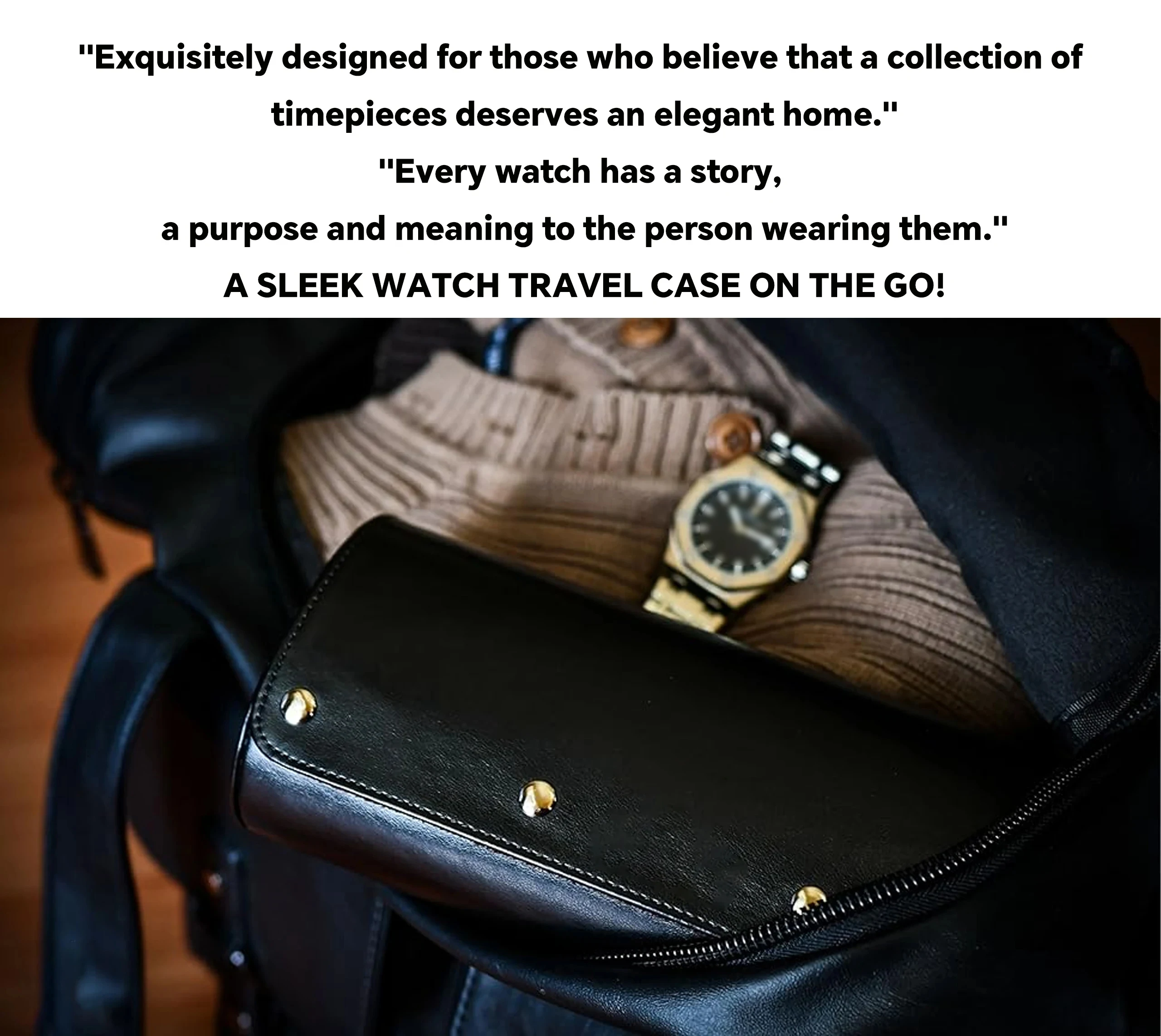 Watch Roll Case Organizer ⌚ – PU Leather Travel Case for Men & Women, 3-Slot Display, Swiss-Inspired Design, Soft Suede, Flat Base Stability, Luxury Gift for Watch Lovers 3