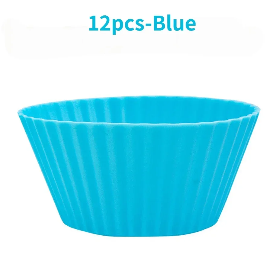 12pcs/Set Round Silicone Cake Molds, Muffin and Cupcake Baking Molds for DIY Baking, Kitchen Cooking, Cake Decorating, Non-Stick Reusable Bakeware, Dessert Makers and Culinary Tools - 图片 10