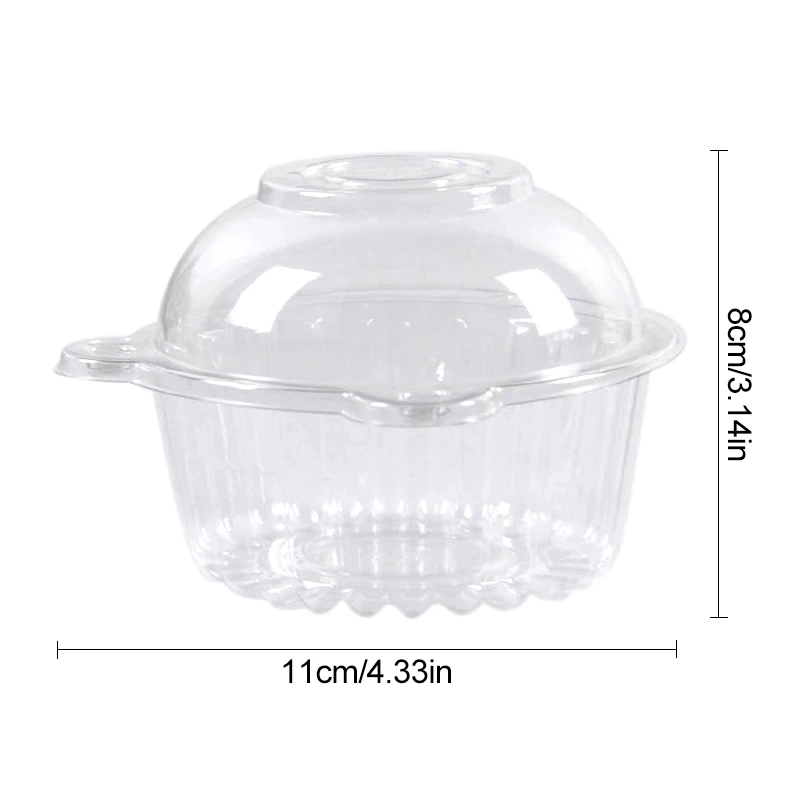 10/50Pcs Clear Cupcake Packaging Boxes, Dessert Donut Muffin Cake Container Holders with Lids, Transparent Pastry Display Containers for Wedding Birthday Party Christmas Holiday Event Supplies - 图片 3