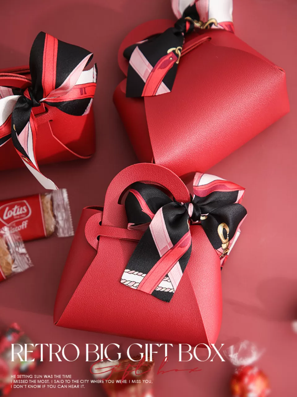 3PCS Leather Favour Bags with Scarf – Wedding Party Decoration, Baby Shower, Ramadan, Eid Gift Packaging for Friends, Elegant Gift Bags for Special Occasions and Celebrations