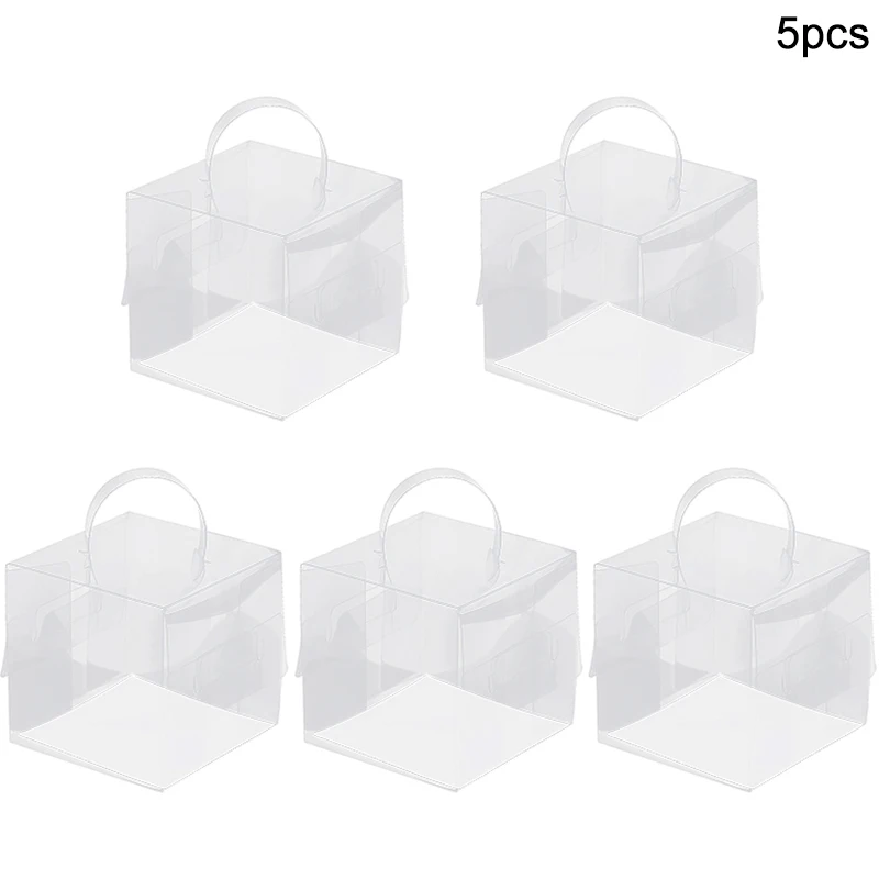 2/5PCS Clear Cake Packaging Box with Handle, Transparent Plastic Dessert Container, Cupcake Boxes with Lids for Wedding, Birthday Party, Baby Shower, Gift Wrapping, Pastry Display, and Event Decoration Supplies - 图片 8