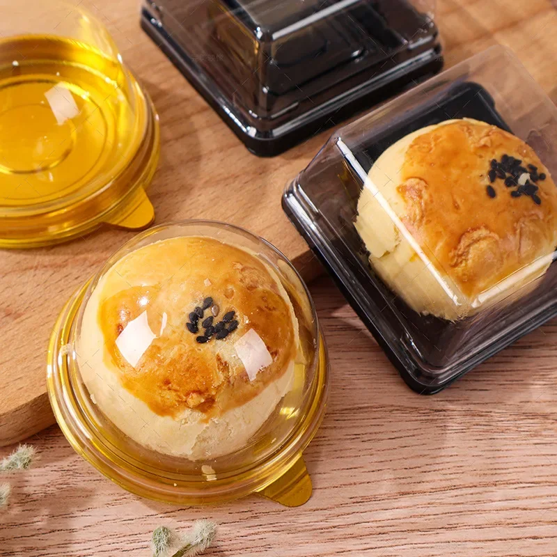 50Pcs Mini Dessert Cake Box Containers, Transparent Cupcake and Pastry Baking Packaging Boxes with Lids, Clear Plastic Dessert Holders for Wedding, Birthday, Christmas, Party Supplies and Gift Packaging