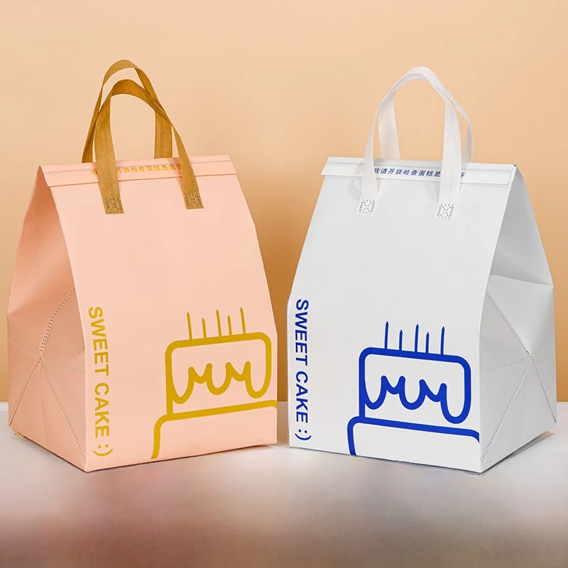 Large Capacity Aluminum Foil Insulated Bag, Disposable Thermal Cake Preservation Pouch, Heat Retention Food Storage Container, Fresh-Keeping Box for Birthday Cakes, Pastries, Catering, Delivery - 图片 4