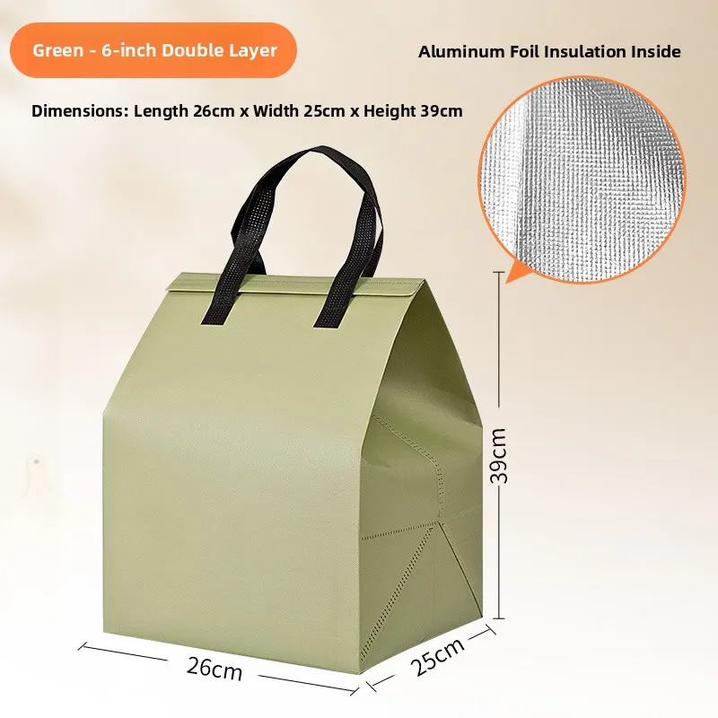 Large Capacity Aluminum Foil Insulated Bag, Disposable Thermal Cake Preservation Pouch, Heat Retention Food Storage Container, Fresh-Keeping Box for Birthday Cakes, Pastries, Catering, Delivery - 图片 26