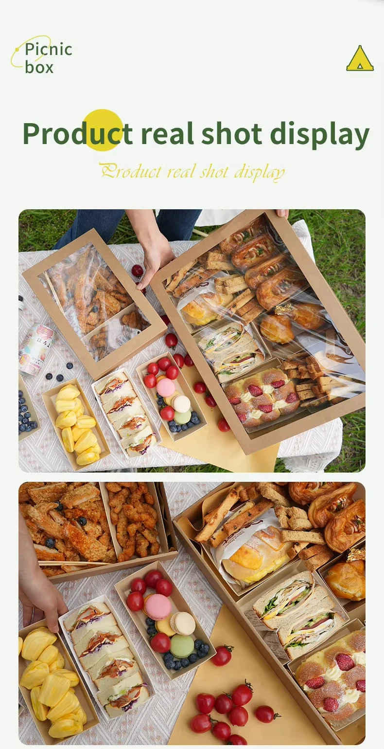 DIY Vintage Kraft Paper Gift Boxes Bulk Candy Cake Packaging with Transparent PVC Window, Wedding Birthday Party Dessert Packaging, Exquisite Gift Boxes for Cookies Chocolates Macarons Party Favors 6