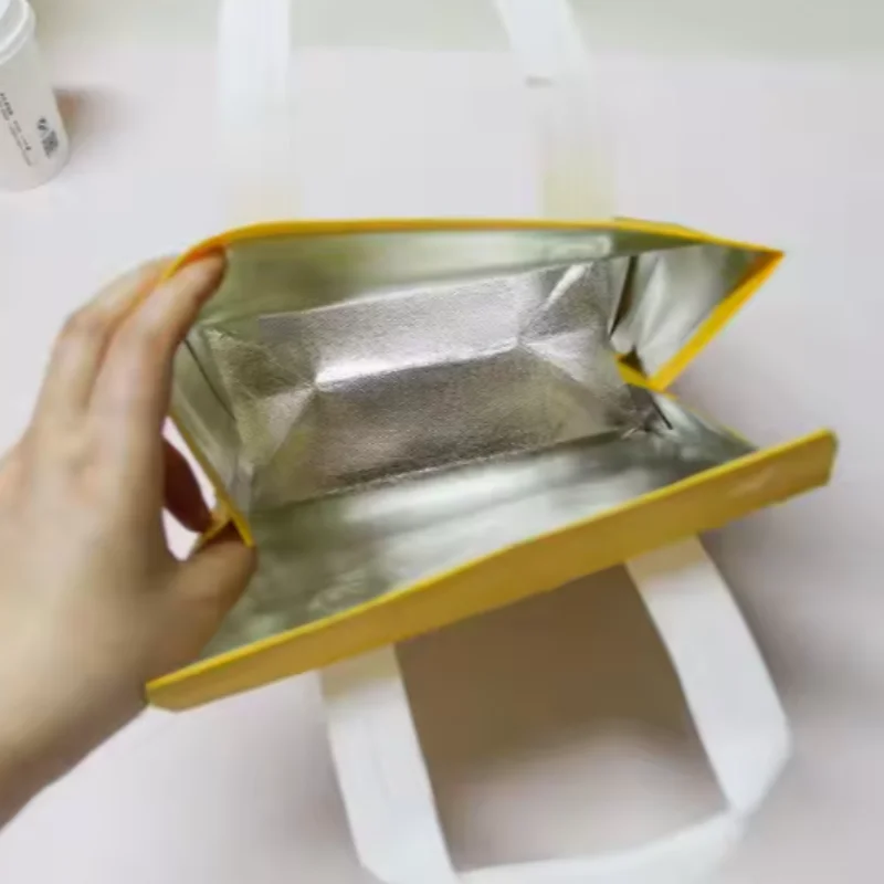 Wholesale 500pcs Custom Logo Reusable Non-Woven Thermal Cooler Bags – Insulated Picnic Tote, Eco-Friendly Food Carrier for Promotion, Takeaway, Office, School, and Outdoor Activities - 图片 3