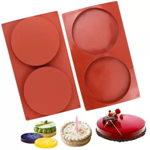 2 Holes Cylinder Silicone Mold – Cake, Pastry, Jelly, Pudding, Soap, Ice, Muffin, Bread Baking Mold, Dessert and Decoration Tool for DIY Homemade Baking and Creative Crafts