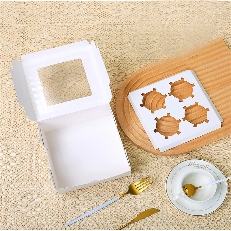 10PCS Cupcake Boxes with 2/4 Holes, Clear Window Cake Holder, Perfect for Wedding, Birthday, Baby Shower, Holiday Parties, and Special Occasion Packaging, Ideal for Cupcakes, Pastries, and Desserts Storage 5