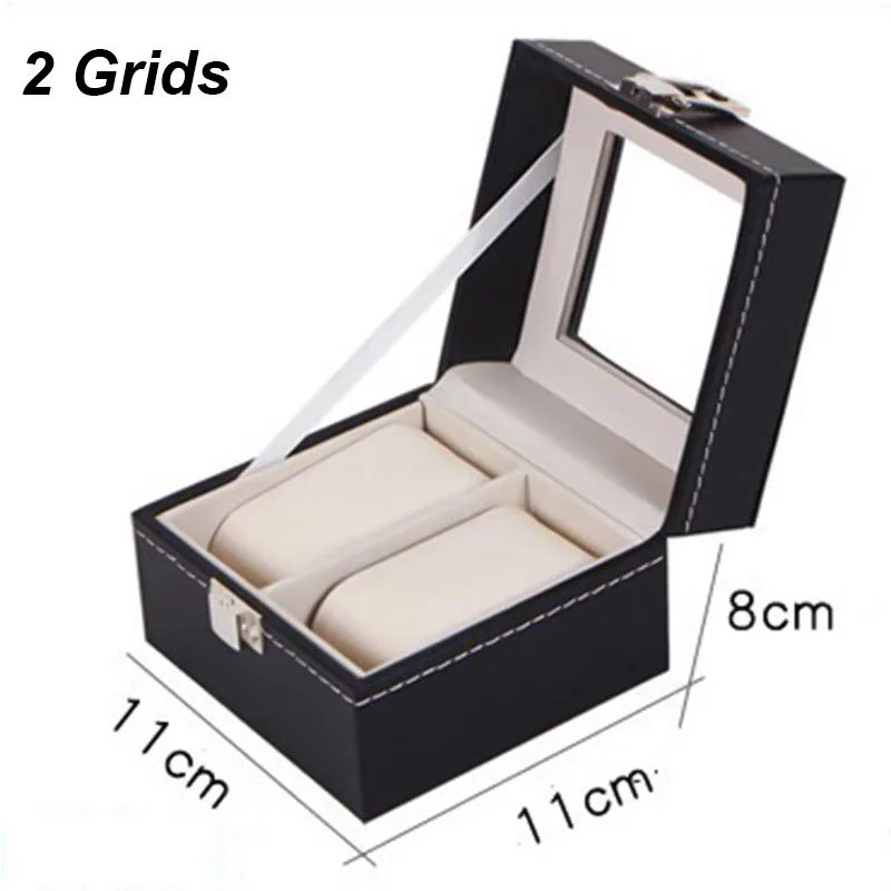 Multiple Slots Luxurious PU Watch Box 2/3/4/5/6 Grids Jewelry Ring Earrings Organizer For Men And Women - 图片 16