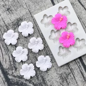 Mini Rose Camellia Daisy Flower Silicone Mold for Sugarcraft Cookie Cupcake Chocolate Baking Fondant Cake Decorating Tools DIY Pastry Dessert Decoration Kitchen Craft Tray