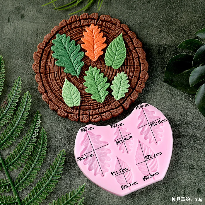 Leaf Stump Silicone Mold for Fondant Cookie Chocolate Cake Baking Moulds Kitchen Pastry Decorating Tools Dessert Accessories Cupcake Candy Baking Tray DIY Craft Decoration - 图片 2