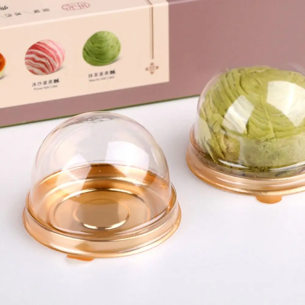 50Pcs Clear Mini Cupcake Boxes Dome Lid Plastic Dessert Holders Transparent Baking Containers Wedding Birthday Party Supplies Cake Display Packaging Accessories - 图片 4