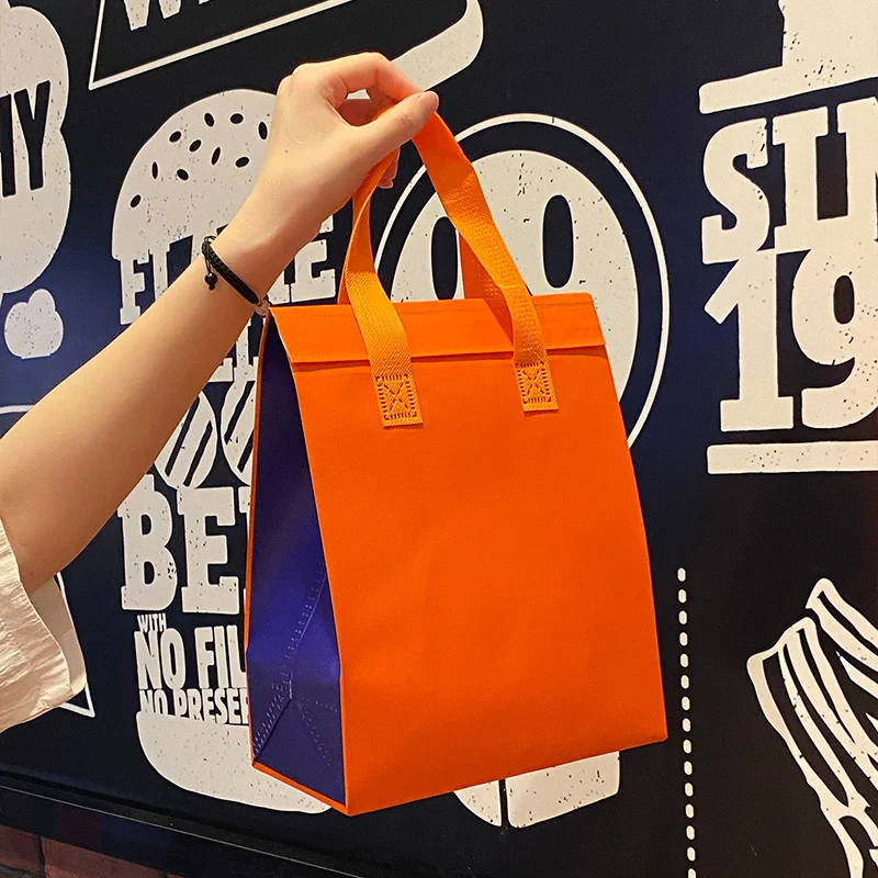 Insulated Tote Bag 🛍️ Grey Non-Woven Insulated Tote Bags – 10pcs Reusable Thermal Fabric Pouches – Portable Food, Drinks, Lunch, Grocery Delivery Carrier – Keep Warm or Cold – Perfect for Travel, Work, School, Picnic - 图片 11