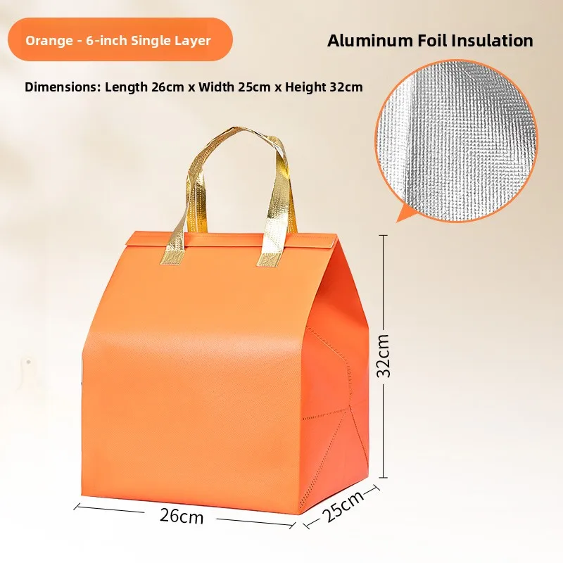 Large Capacity Aluminum Foil Insulated Bag, Disposable Thermal Cake Preservation Pouch, Heat Retention Food Storage Container, Fresh-Keeping Box for Birthday Cakes, Pastries, Catering, Delivery - 图片 33
