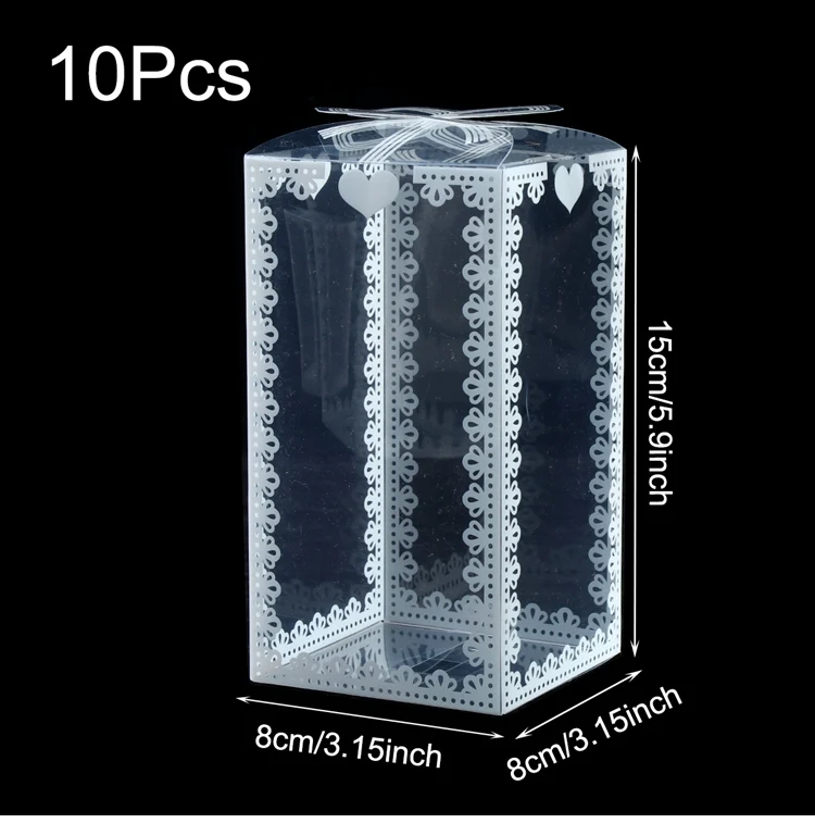 10pcs Transparent PVC Packing Boxes for Birthday, Wedding, Valentine, and Party Favors, Chocolate Cake Packaging Gift Boxes for Desserts, Birthday Party Supplies and Gift Presentation - 图片 7