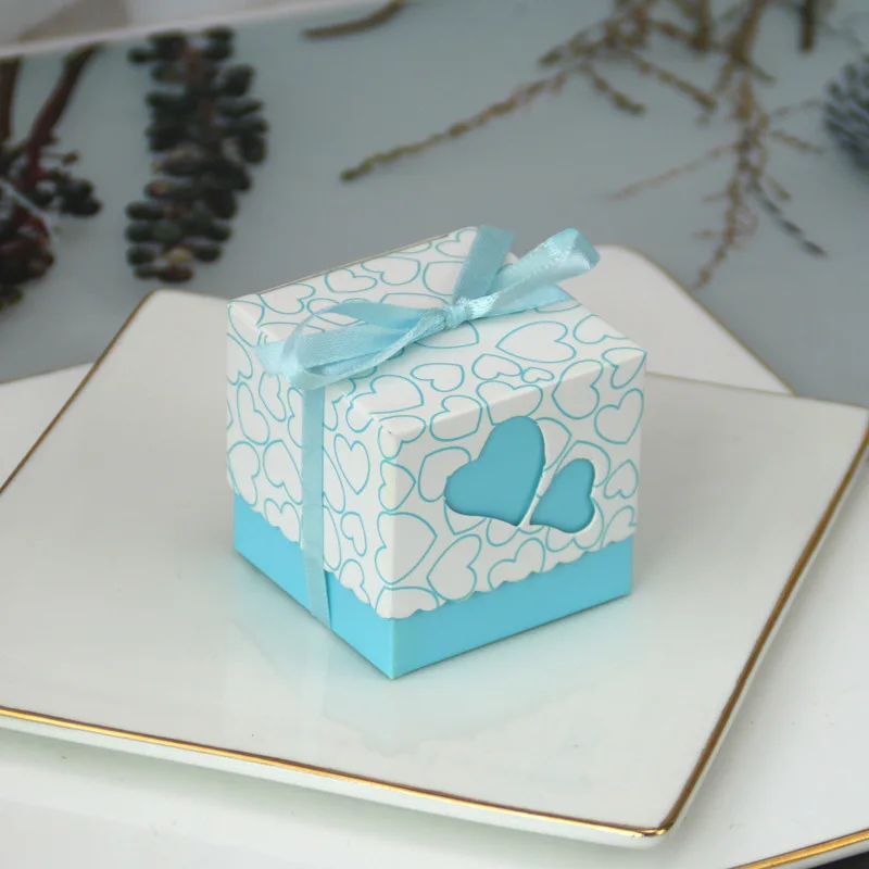 50Pcs Double Love Heart Candy Gift Boxes with Ribbon Wedding Favor Boxes Party Packaging Bags for Chocolate Cookies Small Gifts Birthday Baby Shower Anniversary Engagement Decoration Supplies - 图片 7