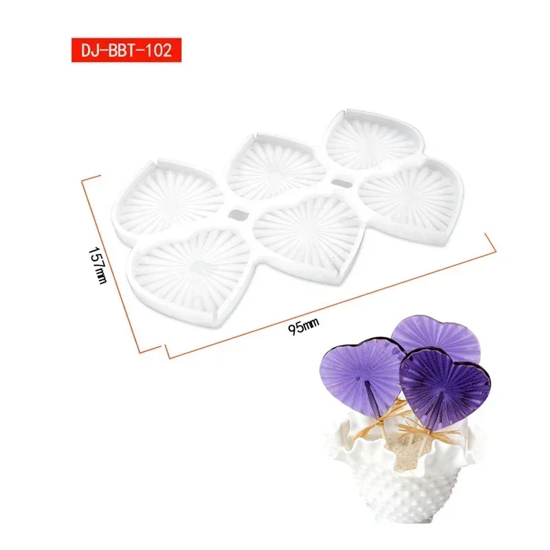 Leaf Flower Heart Bear Shape Silicone Lollipop Mold Round Chocolate Candy Cheese Baking Mould Fondant Cake Decorating Tools Dessert Cupcake Topper Tray Kitchen Pastry DIY Baking Accessories - 图片 12