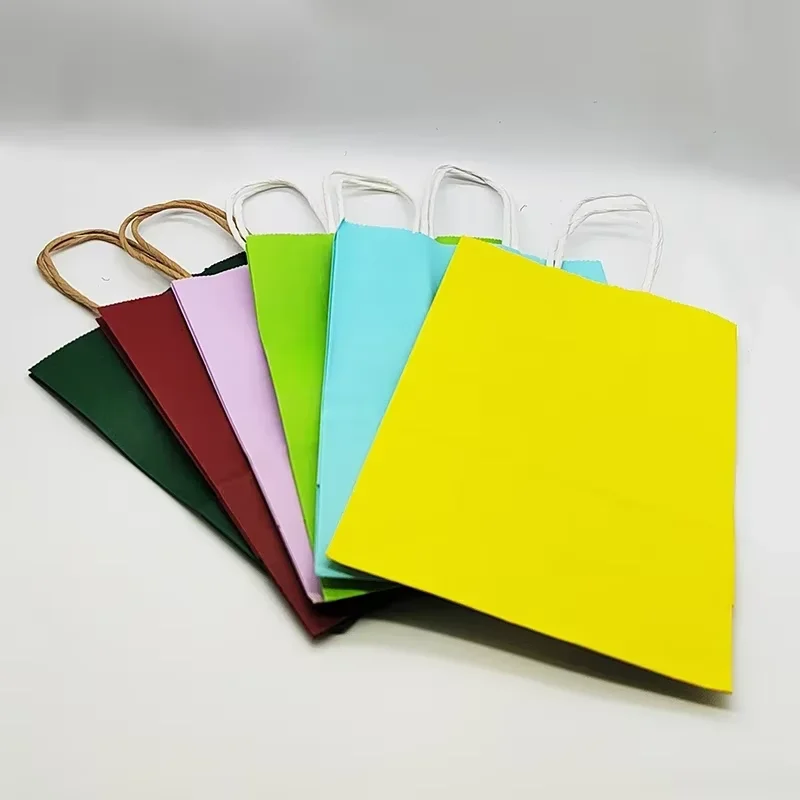 10/30PCS Colorful Kraft Bags with Handles – Perfect for Holiday Parties, Christmas, Valentine’s Day, Weddings, Jewelry, and Gift Packaging for Special Occasions 2