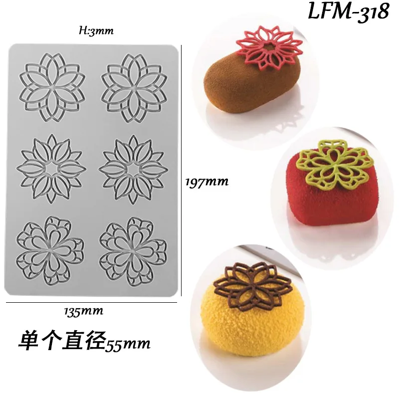 Leaf Flower Wreath Lace Silicone Mold Fondant Cake Sugarcraft Mould Chocolate Candy Dessert Tray Decoration Tools Pastry Baking Supplies Cupcake Topper Resin Soap Wax Melt DIY Craft Accessories - 图片 17