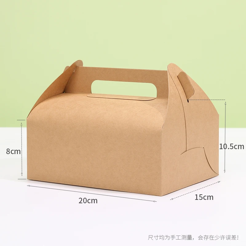 10Pcs Cardboard Gift Cake Boxes Pink Green Dessert Packaging Boxes with Handle, Portable Pastry Cookie Muffin Cupcake Container for Wedding Birthday Baby Shower Party Supplies - 图片 20
