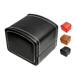 Portable PU Leather Watch Box with Pillow, Wristwatch Case Organizer and Storage Holder for Men and Women, Vintage Style Jewelry Bracelet Display Box for Gifting and Daily Use