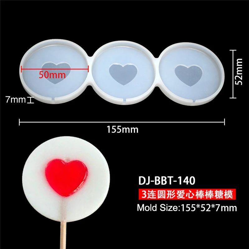 Leaf Flower Heart Bear Shape Silicone Lollipop Mold Round Chocolate Candy Cheese Baking Mould Fondant Cake Decorating Tools Dessert Cupcake Topper Tray Kitchen Pastry DIY Baking Accessories 14