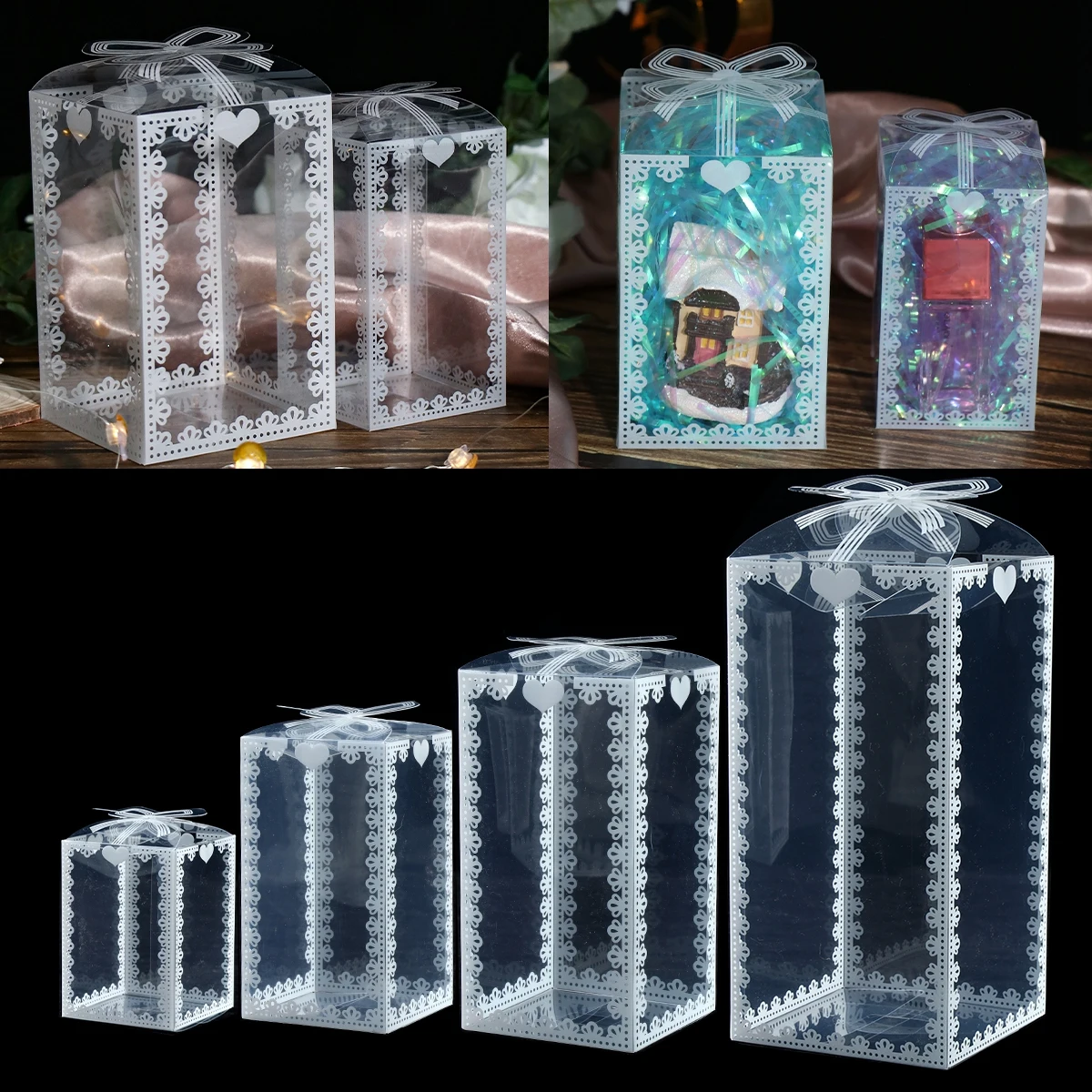 10pcs Transparent PVC Packing Boxes for Birthday, Wedding, Valentine, and Party Favors, Chocolate Cake Packaging Gift Boxes for Desserts, Birthday Party Supplies and Gift Presentation - 图片 2