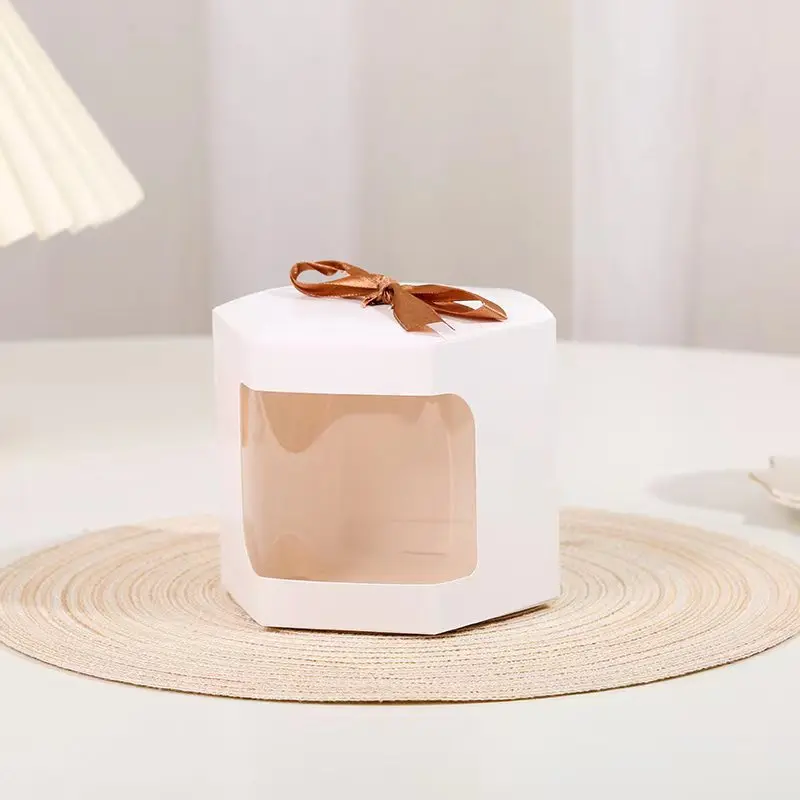10/20/25Pcs Kraft Paper Open Window Gift Boxes for Baking Dessert Wedding Favor Candy Packaging Birthday Party Decoration Eco-Friendly Packaging Boxes with Transparent Window for Chocolate Cookies Treats - 图片 8