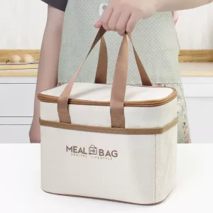 New Aluminum Foil Lunch Box Storage Bag, Oxford Thickened Insulated Thermal Bag with Large Capacity, Portable Food Cooler Tote, Ice Pack Compatible, Ideal for Women, Travel, Office, School