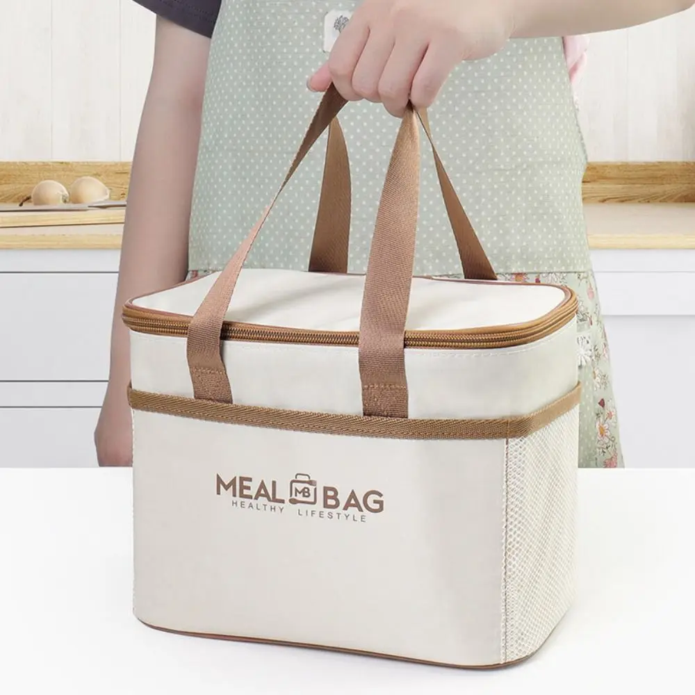 New Aluminum Foil Lunch Box Storage Bag, Oxford Thickened Insulated Thermal Bag with Large Capacity, Portable Food Cooler Tote, Ice Pack Compatible, Ideal for Women, Travel, Office, School