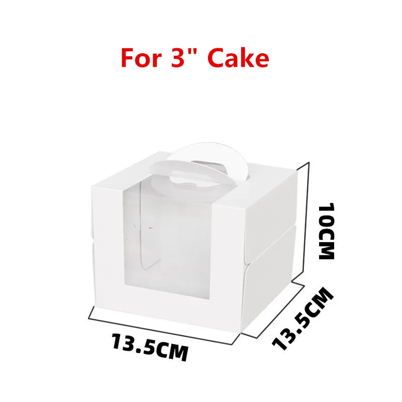 5Pcs White Paper Cake Boxes with Clear Window, Portable 3/4/6/8/10 Inch Dessert Packaging Containers for Birthday Wedding Party DIY Cake Presentation Supplies - 图片 9