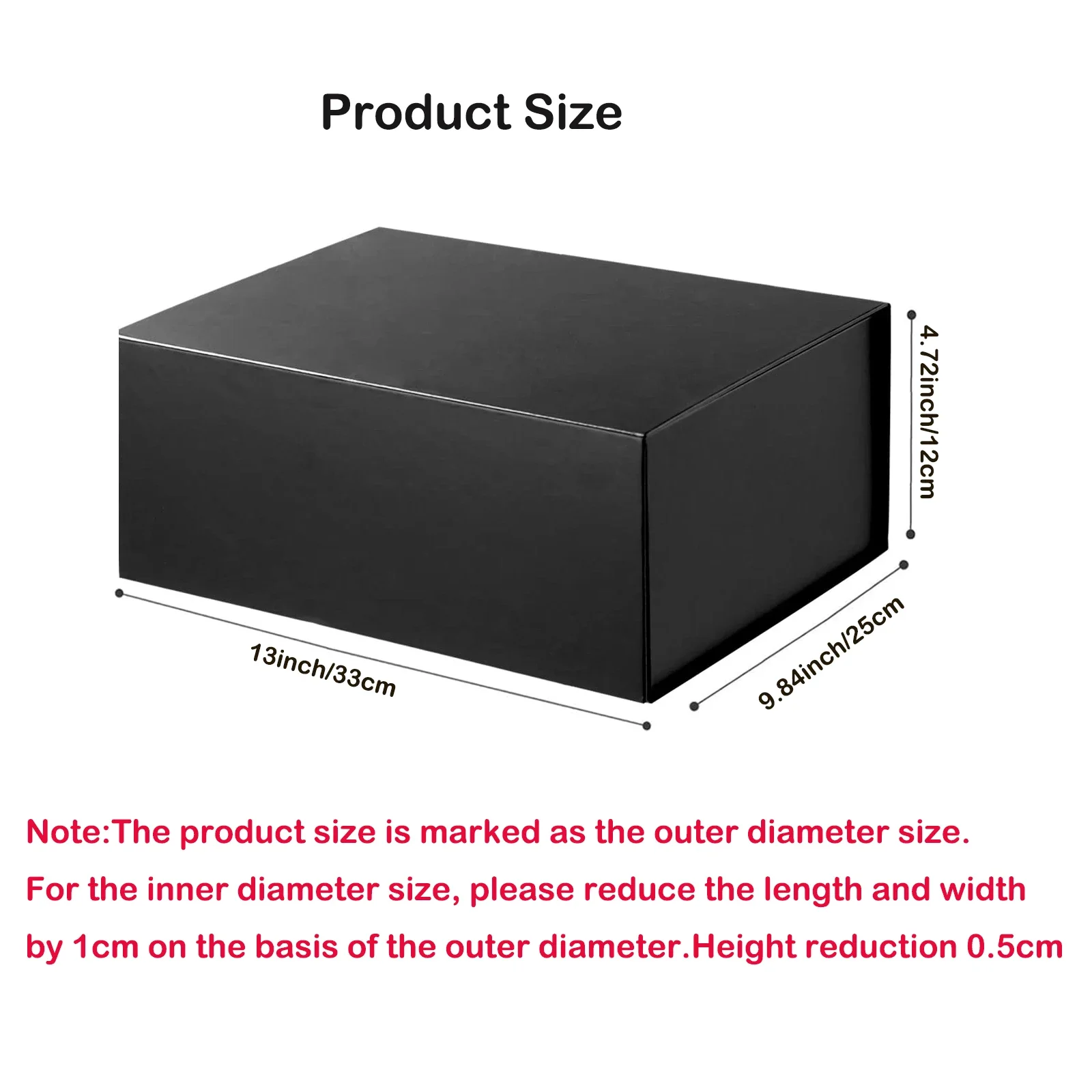 Magnetic Large Gift Box with Lid 33x25x12cm Luxury Collapsible Cardboard Packaging Box Sturdy Folding Keepsake Box for Graduation, Birthday, Wedding, Bridesmaid Proposal, Groomsman, Holiday Present - 图片 6