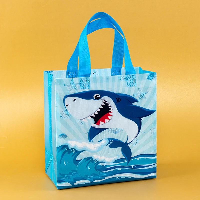 12/24Pcs Shark Theme Candy Boxes Favor Cookie Gift Bags with Stickers for Kids Ocean Animal Birthday Party Decorations Baby Shower Supplies DIY Treat Packaging Accessories - 图片 3