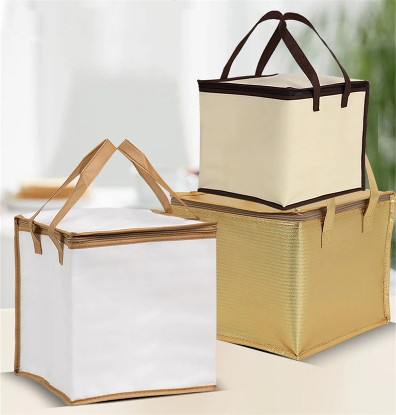 6/8/10 Inch Foldable Large Cooler Bag – Portable Insulated Cake and Food Thermal Box with Ice Pack, Waterproof Lunch Bag for Delivery, Picnic, Office, Reusable Food Carrier for Cakes, Meals, Drinks 1