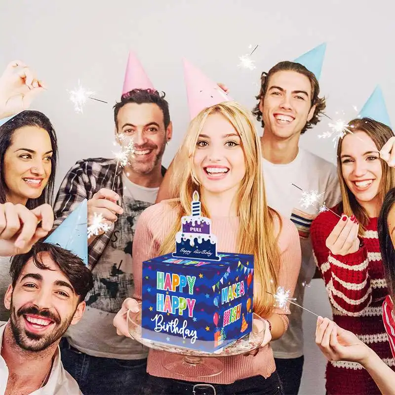 Birthday Cash Surprise Gift Box – Creative Money Holder with Pull-Out “Happy Birthday” Card, Fun Money Gift Idea for Kids, Teens, and Adults, Unique Celebration Present for Parties and Special Events