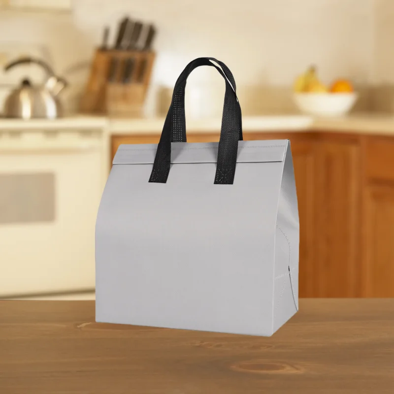 10/25pcs Non-Woven Takeaway Bags, Custom Logo Lunch Bags, Reusable Food Packaging Tote Bags, Insulated Thermal Bags to Keep Food Hot or Cold, Ideal for Takeout, Delivery, and Catering - 图片 12