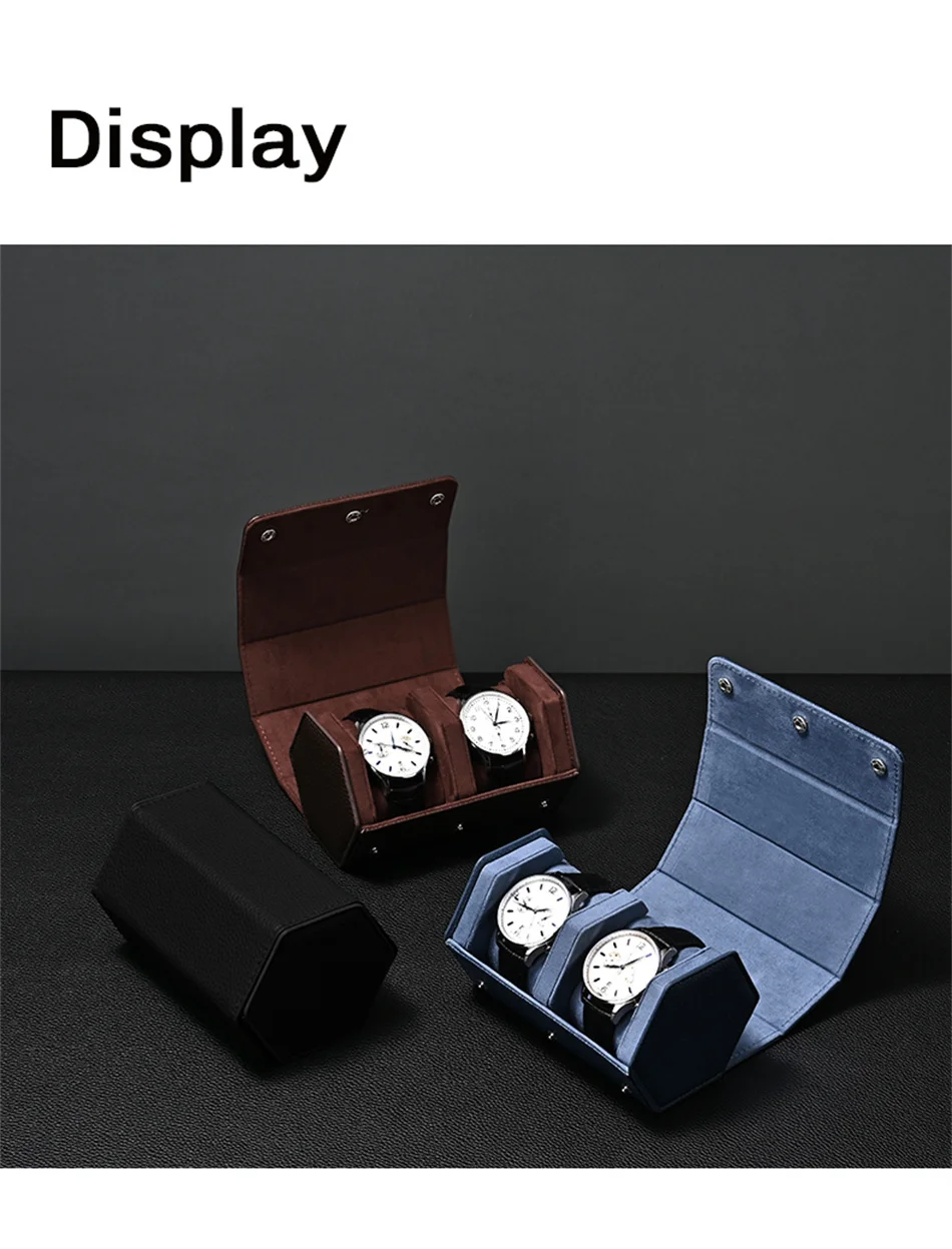 Travel Watch Organizer | Dual Watch Storage Bag Premium PU Leather Travel Watch Box, Portable Wrist Watch Organizer Gift Case, Double Slot Luxury Watch Packaging Bag for Men and Women 11