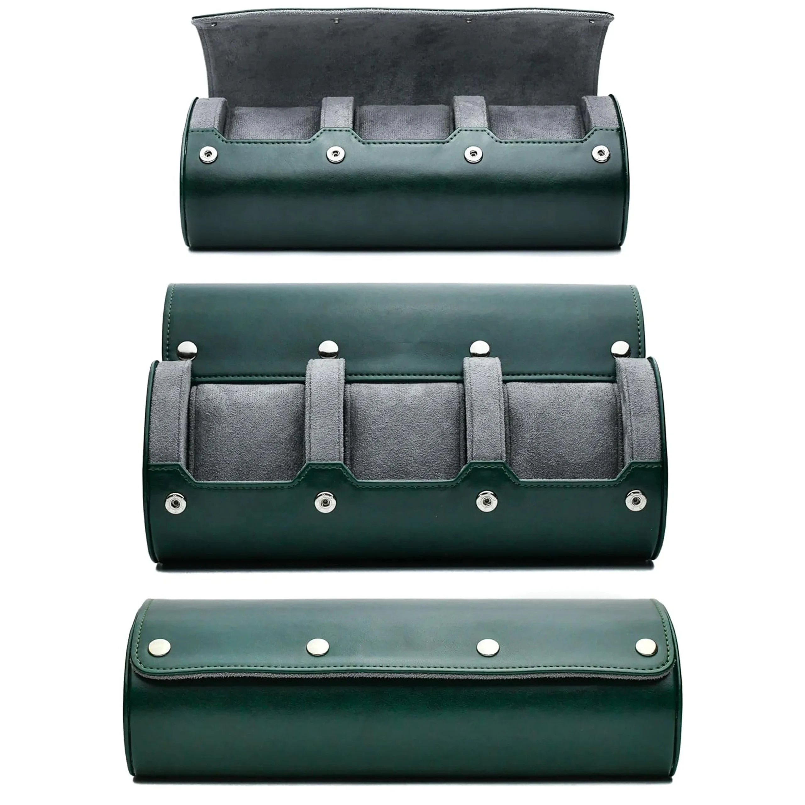 Watch Roll Case Organizer ⌚ – PU Leather Travel Case for Men & Women, 3-Slot Display, Swiss-Inspired Design, Soft Suede, Flat Base Stability, Luxury Gift for Watch Lovers - 图片 12