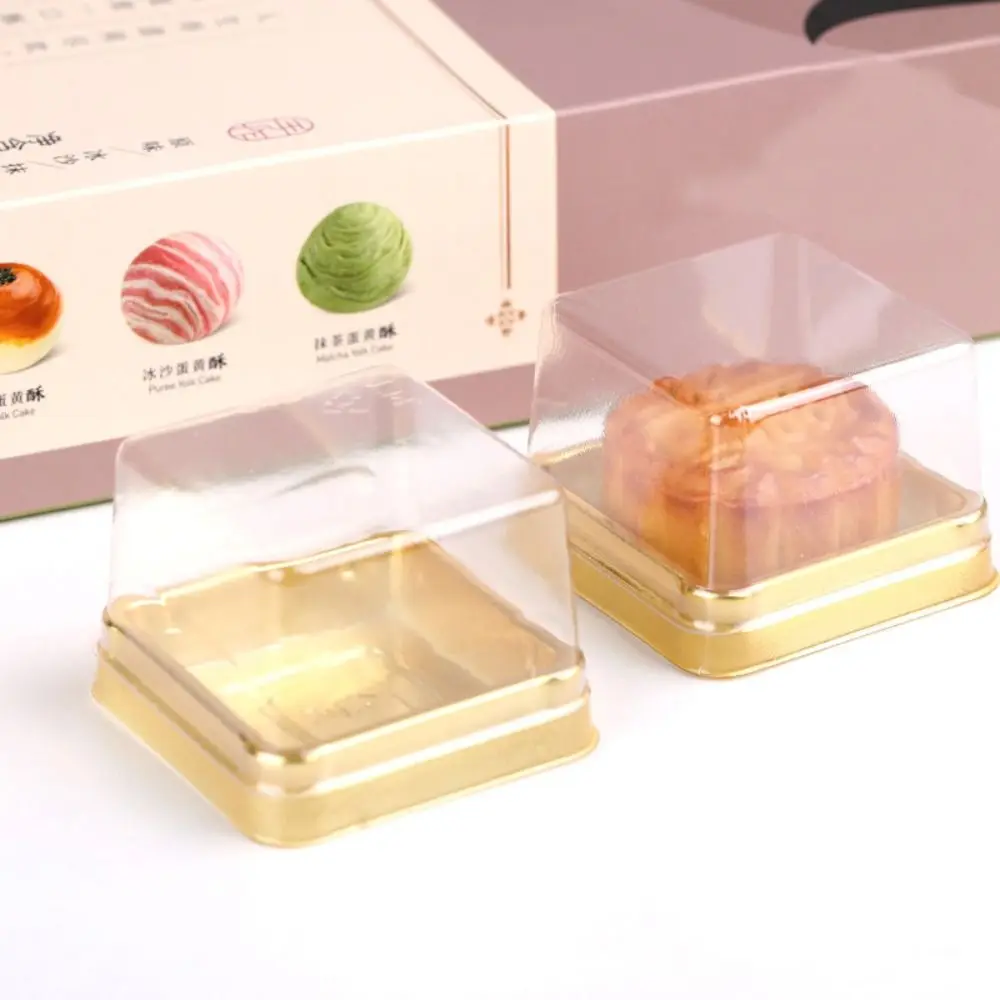 50Pcs Clear Mini Cupcake Boxes Dome Lid Plastic Dessert Holders Transparent Baking Containers Wedding Birthday Party Supplies Cake Display Packaging Accessories - 图片 3
