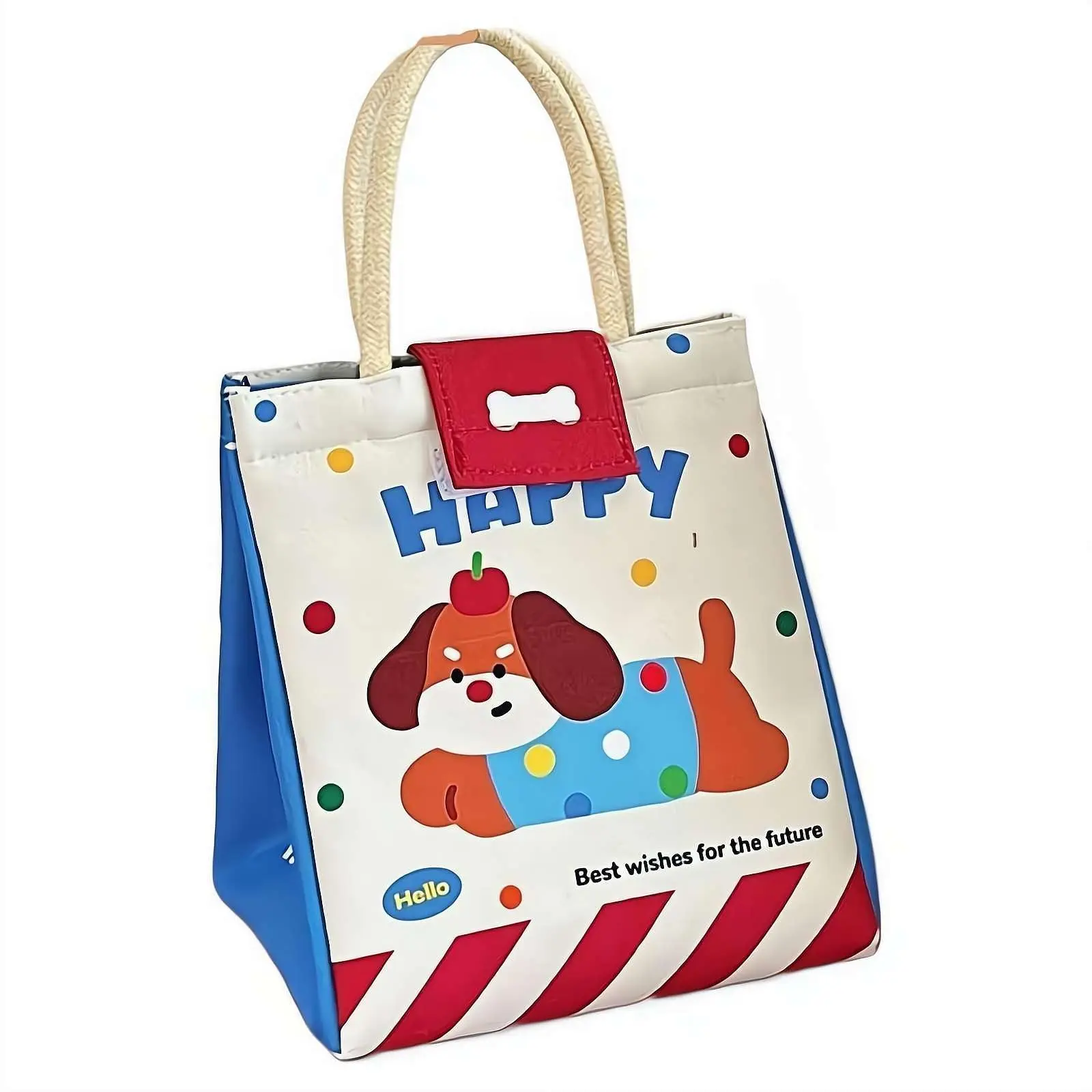 1pc Insulated Lunch Bag Cute Bento Tote Bag Fashionable Thermal Food Container for Office, School, and Travel, Large Capacity Reusable Lunch Box Carrier for Students and Workers