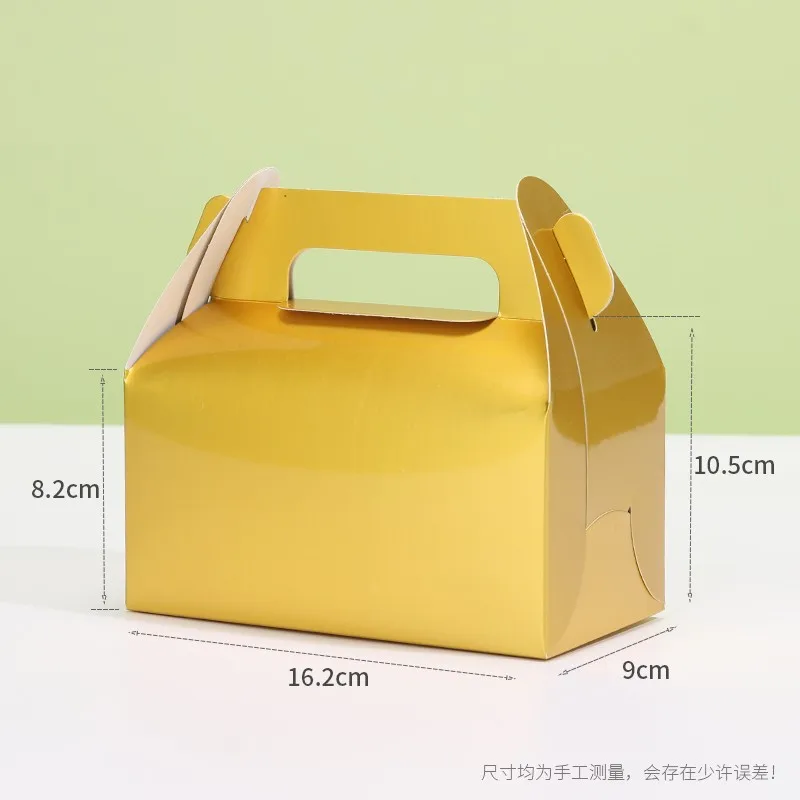 10Pcs Cardboard Gift Cake Boxes Pink Green Dessert Packaging Boxes with Handle, Portable Pastry Cookie Muffin Cupcake Container for Wedding Birthday Baby Shower Party Supplies - 图片 11
