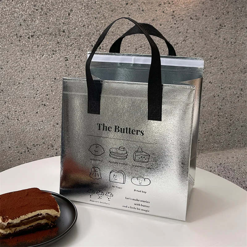 Brown Insulated Tote Bags 🥡 – Reusable Non-Woven Food Delivery Pouches for Hot and Cold Storage, Bread, Drinks, Grocery Shopping, Lunch Carrier, Portable Eco-Friendly Packaging - 图片 10
