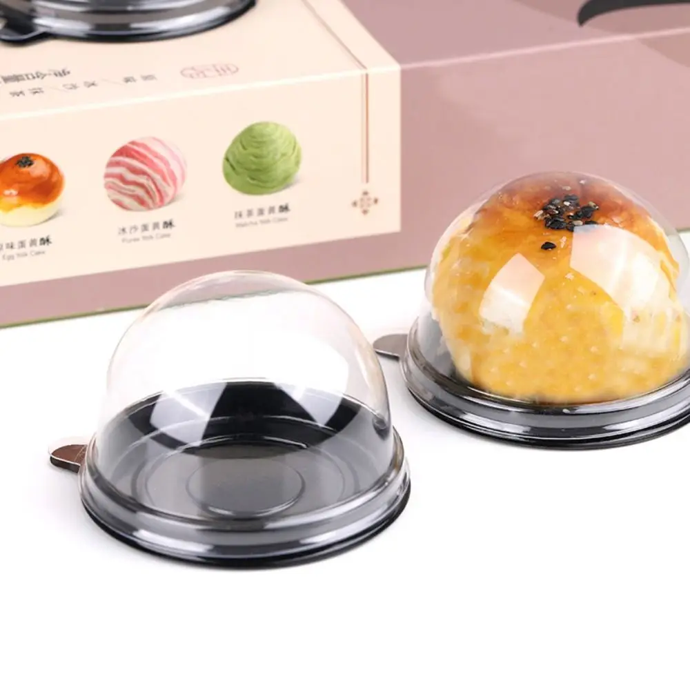 50Pcs Clear Mini Cupcake Boxes Dome Lid Plastic Dessert Holders Transparent Baking Containers Wedding Birthday Party Supplies Cake Display Packaging Accessories - 图片 2