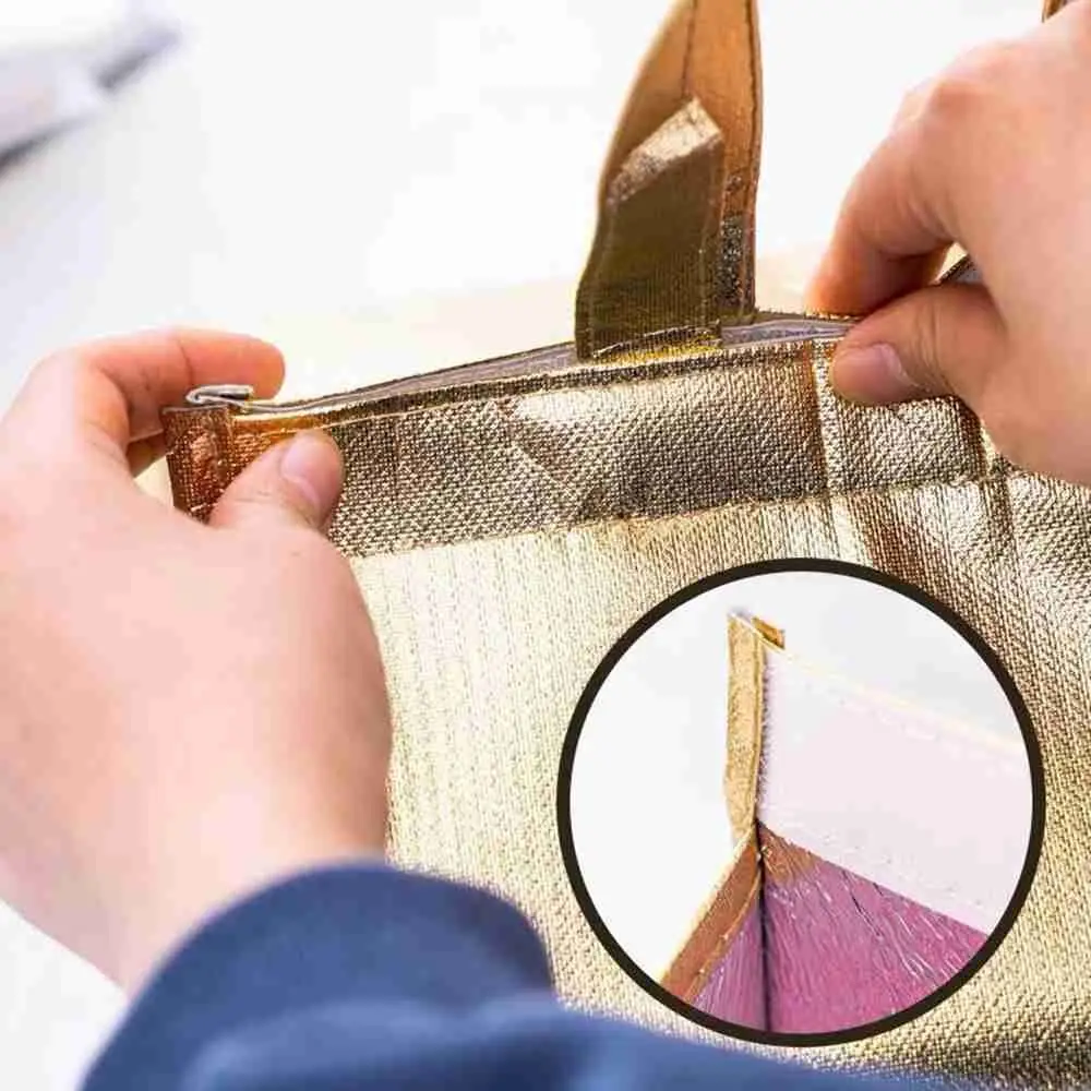 Foldable Large Cooler Bag, Portable Insulated Food and Cake Carrier, Aluminum Foil Thermal Box, Waterproof Lunch Bag with Ice Pack, Reusable Delivery Tote for Meals, Picnic, and Travel - 图片 5