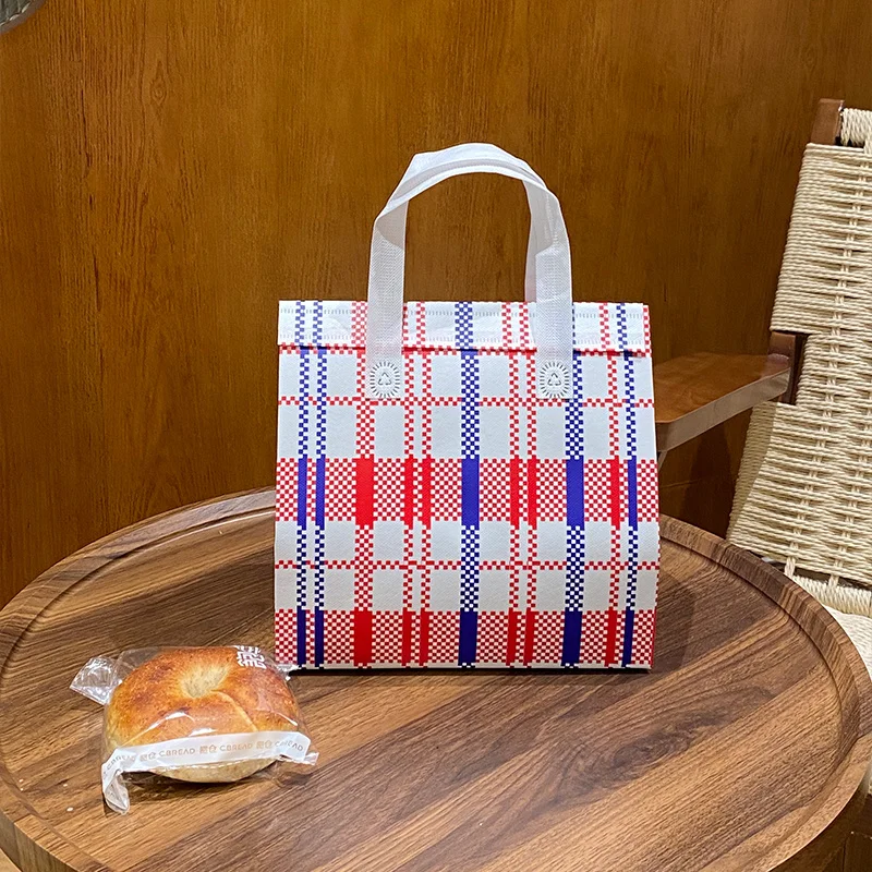 10pcs Pink Non-Woven Insulated Tote Bags – Reusable Fabric Pouches for Food, Drinks, Lunch, Grocery, Delivery, Picnic, Keep Warm or Cold, Portable Thermal Storage Carrier for Work, School, Travel - 图片 29