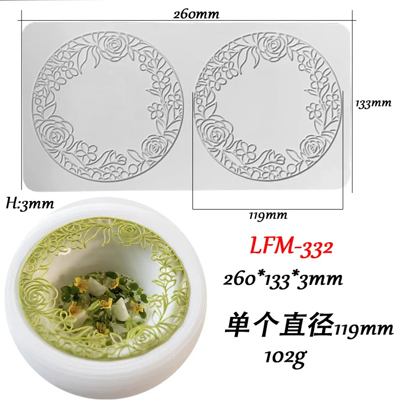 Leaf Flower Wreath Lace Silicone Mold Fondant Cake Sugarcraft Mould Chocolate Candy Dessert Tray Decoration Tools Pastry Baking Supplies Cupcake Topper Resin Soap Wax Melt DIY Craft Accessories - 图片 22