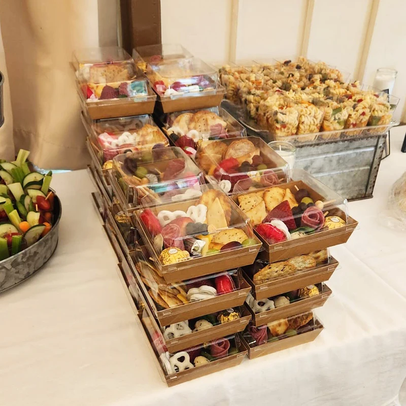 5Pcs White Kraft Paper Square Cake Boxes with Clear Window, Portable Bakery Gift Boxes for Cookies Pastry Muffins Handmade Crafts, Wedding Birthday Party Favor Packaging Supplies