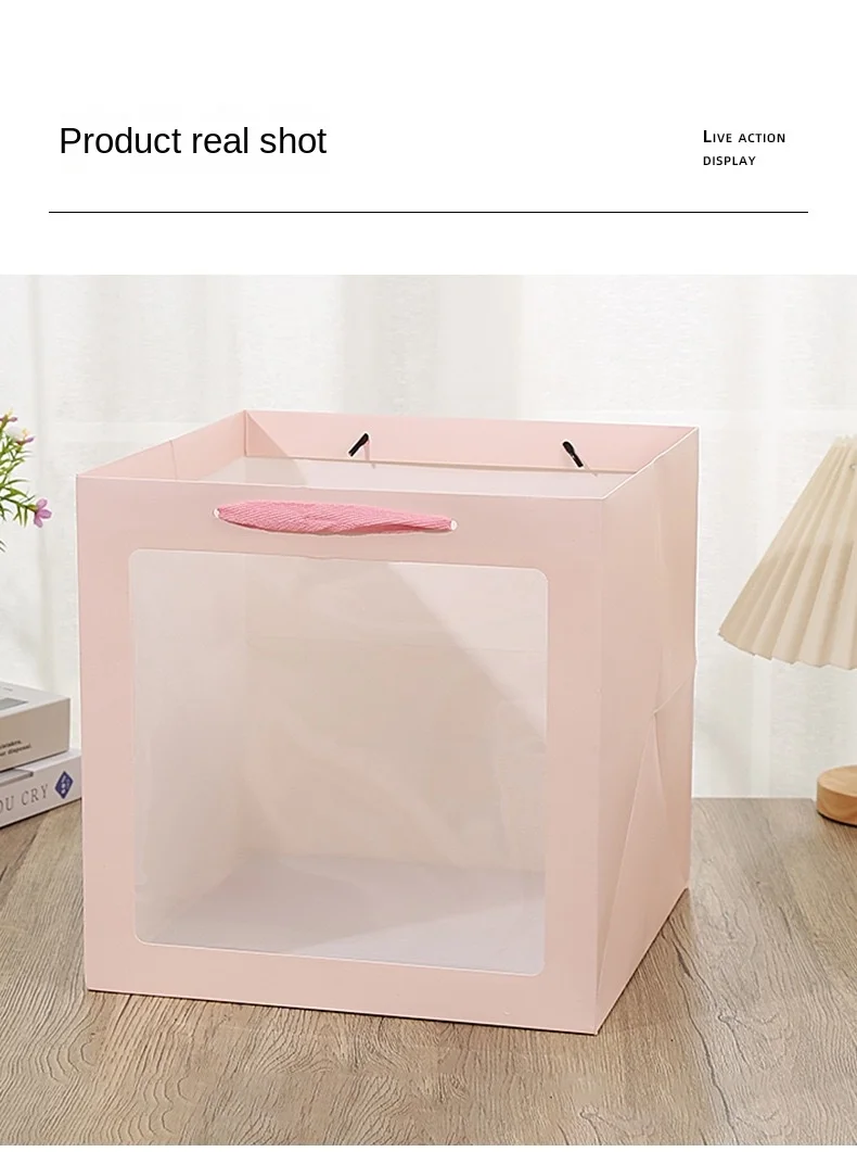 Creative Flower Tote Bag Portable Foldable Gift Box with Transparent Window, Elegant Present Packing Boxes for Wedding, Birthday, Holiday, Anniversary & Business Gifts Creative Flower Tote Bag Portable Foldable Gift Box with Transparent Window, Elegant Present Packing Boxes for Wedding, Birthday, Holiday, Anniversary & Business Gifts